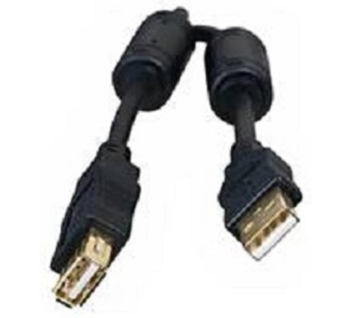 Bion Кабель удлинительный USB 2.0 A-A (m-f), позолоченные контакты, ферритовые кольца, 3м, черный [BXP-CCF-USB2-AMAF-030]