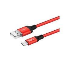HOCO HC-62851 X14/ USB кабель Micro/ 1m/ 2A/ Нейлон/ Red&Black