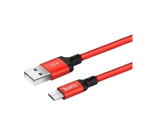 HOCO HC-62912 X14/ USB кабель Micro/ 2m/ 1.7A/ Нейлон/ Red&Black