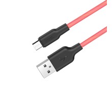 HOCO HC-71396 X21/ USB кабель Micro/ 1m/ 2A/ Силикон/ Black&Red