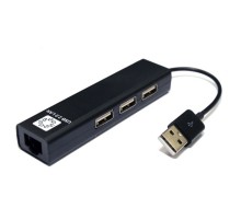 5bites UA2-45-06BK Кабель-адаптер  USB2.0 / 3*USB2.0 / RJ45 100MB / BLACK