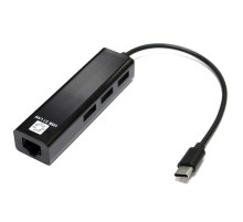 5bites UA3C-45-09BK Кабель-адаптер  USB3.1 / 3*USB2.0 / RJ45 100MB / BLACK