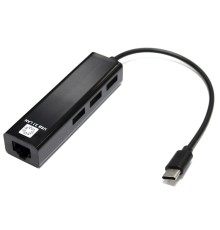 5bites UA3C-45-09BK Кабель-адаптер  USB3.1 / 3*USB2.0 / RJ45 100MB / BLACK