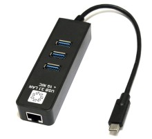 5bites UA3C-45-10BK Кабель-адаптер  USB3.1 / 3*USB3.0 / RJ45 1G / BLACK