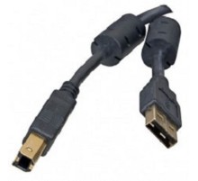 5bites UC5010-018A Проф. Кабель  USB2.0, AM/BM, зол.разъемы, ферр.кольца, 1.8м., черный