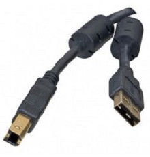 5bites UC5010-030A Проф. Кабель  USB2.0, AM/BM, зол.разъемы, ферр.кольца, 3м., черный