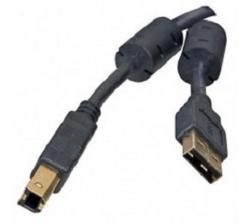 5bites UC5010-030A Проф. Кабель  USB2.0, AM/BM, зол.разъемы, ферр.кольца, 3м., черный