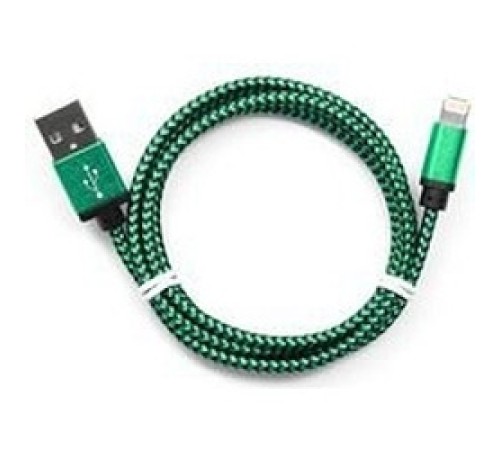 Gembird Кабель USB 2.0 Cablexpert CC-ApUSB2gn1m, AM/Lightning 8P, 1м, нейлоновая оплетка, алюминиевые разъемы, зеленый, пакет Gembird Кабель USB 2.0 Cablexpert CC-ApUSB2gn1m, AM/Lightning 8P, 1м, нейлоновая оплетка, алюминиевые разъемы, зеленый, пакет