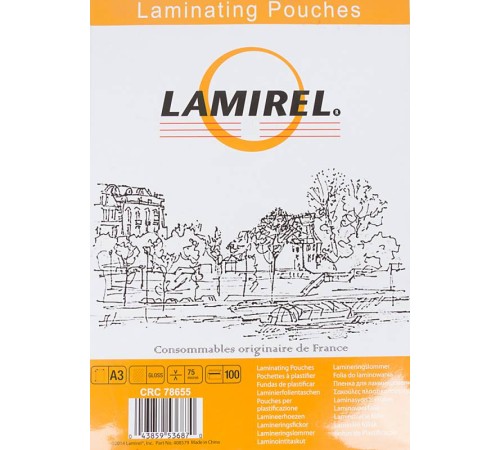Пленка для ламинирования Fellowes 75мкм A3 (100шт) глянцевая Lamirel (LA-78655) Пленка для ламинирования Fellowes 75мкм A3 (100шт) глянцевая Lamirel (LA-78655)