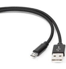 Gembird Кабель USB 2.0 Cablexpert CC-mUSB2bk1m, AM/microBM 5P, 1м, нейлоновая оплетка, алюминиевые разъемы, черный, пакет