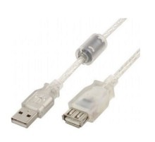 Cablexpert Кабель удлинитель USB2.0 Pro, AM/AF, 0,75м, экран, 2 феррит.кольца, прозрачный (CCF-USB2-AMAF-TR-0.75M)