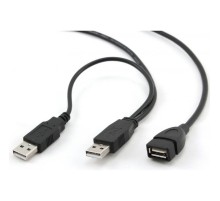 Cablexpert Кабель удлинитель USB2.0 Pro 2xAM/AF, 1.8м, экран, черный, пакет (CCP-USB22-AMAF-6)