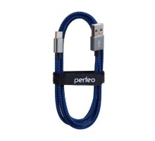 PERFEO Кабель USB2.0 A вилка - USB Type-C вилка, черно-синий, длина 3 м. (U4904)