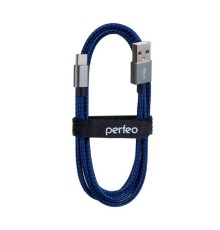 PERFEO Кабель USB2.0 A вилка - USB Type-C вилка, черно-синий, длина 1 м. (U4903)