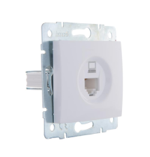 Розетка компьютерная 1-м СП Karina RJ45 механизм бел. LEZARD 707-0288-139