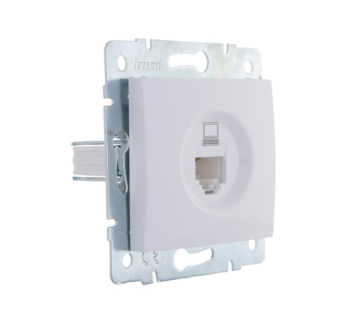 Розетка компьютерная 1-м СП Karina RJ45 механизм бел. LEZARD 707-0288-139