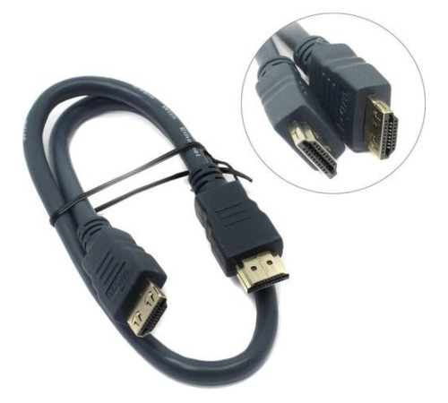 Wize CP-HM-HM-0.5M Кабель HDMI, 0.5 м, v.2.0, K-Lock, soft cable, 19M/19M, позол.разъемы, экран, темно-серый, пакет