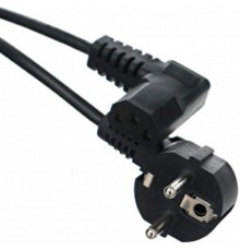 Telecom Кабель компьютер - розетка  угловой  220V <3м> (Европейский стандарт)  <TP021DA-3.0-BK>