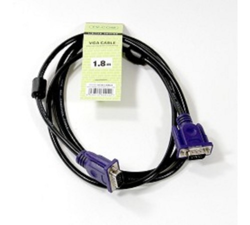 TV-COM Кабель соединительный (QCG120H-1.8M) SVGA (15M/M) 1,8m 2 фильтра [6939510844122]
