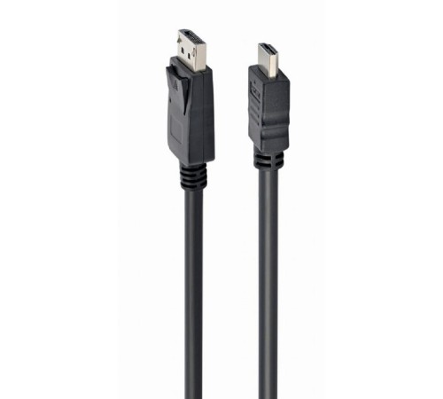 Cablexpert Кабель DisplayPort->HDMI, 5м, 20M/19M, черный, экран, пакет (CC-DP-HDMI-5M)