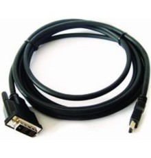 Кабель HDMI-DVI Gembird, 3.0м, 19M/19M, single link, черный, позол.разъемы, экран [CC-HDMI-DVI-10]