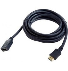 Удлинитель кабеля HDMI Cablexpert CC-HDMI4X-6, 1.8м, v2.0, 19M/19F, черный, позол.разъемы, экран, пакет