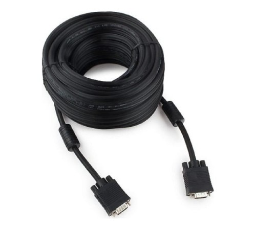 Gembird/Cablexpert CC-PPVGA-20M-B, Кабель VGA Premium , 15M/15M, 20м, черный, тройной экран,феррит.кольца Gembird/Cablexpert CC-PPVGA-20M-B, Кабель VGA Premium , 15M/15M, 20м, черный, тройной экран,феррит.кольца