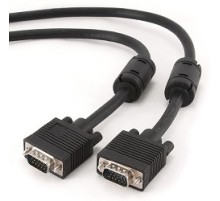 Gembird/Cablexpert CC-PPVGA-5M-B, Кабель VGA Premium , 15M/15M, 5.0м,черный,тройной экран, феррит.кольца