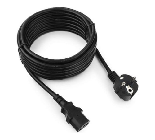 Cablexpert Кабель питания 5м, Schuko- C13, 3х1кв.мм, черный, с заземлением, пакет (PC-186-1-5M)
