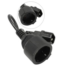 Exegate EP280681RUS Кабель-переходник (UPS->розетка) ExeGate Power EC-30P (C14->Евророзетка Schuko) VDE-250V-3*0.75mm2, медь, черный, 0.15м.