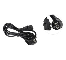 Exegate EP280658RUS Кабель питания ExeGate Power PC-1,8P (Евровилка угловая Schuko->С13) VDE-250V-3*0.5mm2, медь, 6A, черный, 1.8м.