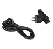 Exegate ES281003RUS Кабель питания ExeGate Special PC-5S (Евровилка угловая Schuko->С13)  3*0.75mm2, CCA, черный, 5м.