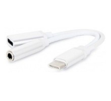 Cablexpert Переходник USB, USB Type-C/Jack3.5 F+ Type-C F, блистер (CCA-UC3.5F-02-W)