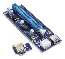 Espada Переходник/удлинитель (Riser) PCI-Ex1 (M) -> PCI-Ex16 (F)(ver009s), с питанием, 80cm (EPCIeKit) (43370)