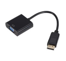 Bion Переходник с кабелем DisplayPort - VGA, 20M/15F, длинна кабеля  15 см, позолоченные контакты, черный [BXP-A-DPM-VGAF-015]