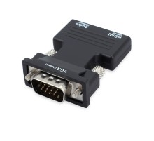 ORIENT C105, Адаптер HDMI F -> VGA 15M+Audio, для подкл.монитора/проектора к выходу HDMI, аудиокабель в комплекте, черный (31300)