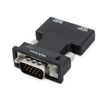 ORIENT C105, Адаптер HDMI F -> VGA 15M+Audio, для подкл.монитора/проектора к выходу HDMI, аудиокабель в комплекте, черный (31300)