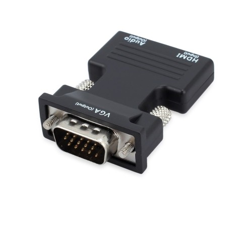 ORIENT C105, Адаптер HDMI F -> VGA 15M+Audio, для подкл.монитора/проектора к выходу HDMI, аудиокабель в комплекте, черный (31300)