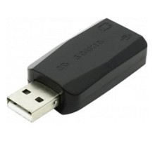ORIENT Адаптер AU-01N, USB to Audio, 2 x jack 3.5 mm для подключения гарнитуры к порту USB, черный