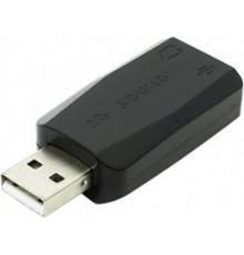 ORIENT Адаптер AU-01N, USB to Audio, 2 x jack 3.5 mm для подключения гарнитуры к порту USB, черный