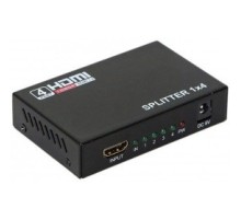 ORIENT HDMI 4K Splitter HSP0104HN, 1->4, HDMI 1.4/3D, UHDTV 4K(3840x2160)/HDTV1080p/1080i/720p, HDCP1.2, внешний БП-зарядник 2xUSB 5В/2.1A, метал.корпус (30368)