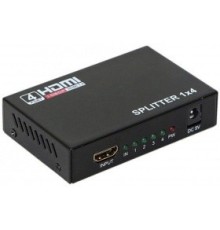 ORIENT HDMI 4K Splitter HSP0104HN, 1->4, HDMI 1.4/3D, UHDTV 4K(3840x2160)/HDTV1080p/1080i/720p, HDCP1.2, внешний БП-зарядник 2xUSB 5В/2.1A, метал.корпус (30368)