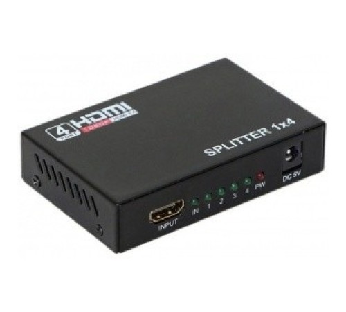 ORIENT HDMI 4K Splitter HSP0104HN, 1->4, HDMI 1.4/3D, UHDTV 4K(3840x2160)/HDTV1080p/1080i/720p, HDCP1.2, внешний БП-зарядник 2xUSB 5В/2.1A, метал.корпус (30368)