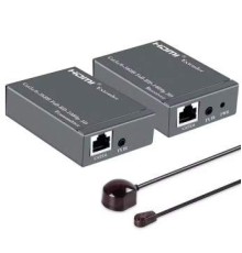 ORIENT VE045IR, HDMI extender (Tx+Rx), активный удлинитель до 60 м по витой паре Cat5e/6, HDMI 1.4а, 1080p@60Hz/3D, HDCP, доп. вых. HDMI, передача ИК сиг. упр.( IR-TX/Rx в компл), БП 5В/1А (31323)