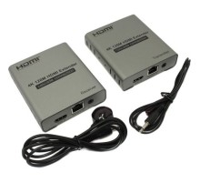ORIENT VE048, HDMI 4K extender (Tx+Rx), активный удлинитель до 120 м по одной витой паре, HDMI 1.4b, 4K@30Hz/ 1080p@60Hz/3D, HDCP, передача ИК сигнала управления (датчики IR-TX/Rx в комплекте) (30932)