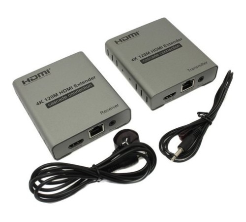 ORIENT VE048, HDMI 4K extender (Tx+Rx), активный удлинитель до 120 м по одной витой паре, HDMI 1.4b, 4K@30Hz/ 1080p@60Hz/3D, HDCP, передача ИК сигнала управления (датчики IR-TX/Rx в комплекте) (30932)