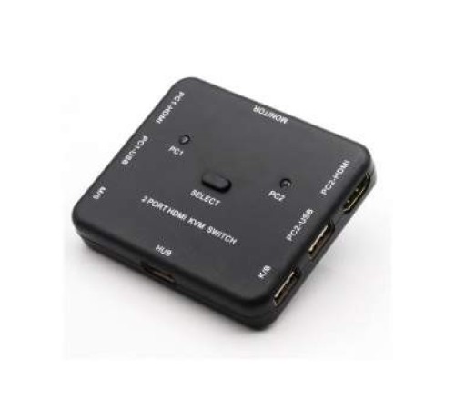 ORIENT HS21, HDMI KVM переключатель на 2 устройства, порты HDM + 2xUSB (клавиатура+мышь), поддержка 4K@30Hz, кнопка переключения на корпусе, не требуется внешнее питание (31066)