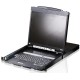 8-портовый KVM-пеКонсоль управления, LCD 19"(1280x1024), лат./рус. клав., 8-портовый KVM-переключатель,  +1 remote user(SPHD18(Male)),2хUSB(Тип а Female),  KVM-порты: SPHD15(Female), каскадирование. ATEN CL5808NR