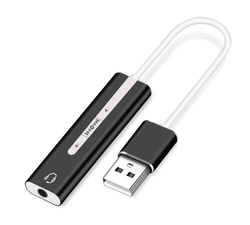 ORIENT AU-04PLB, Адаптер USB to Audio (звуковая карта), jack 3.5 mm (4-pole) для подключения телефонной гарнитуры к порту USB, кнопки: громкость +/-, играть/пауза/вперед/назад; Windows/Linux/MAC OS