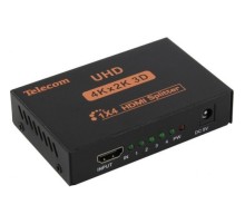 Telecom Разветвитель HDMI 1=>4 4k@30Hz <TTS7005> [6937510891733]